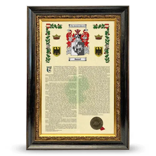 Bannel Armorial History Framed - Heirloom