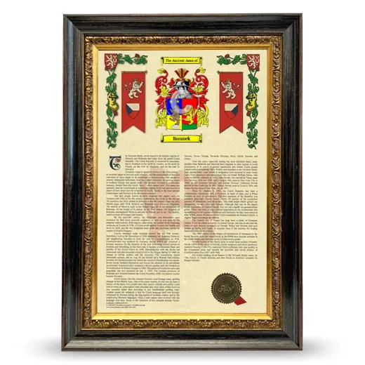 Baranek Armorial History Framed - Heirloom