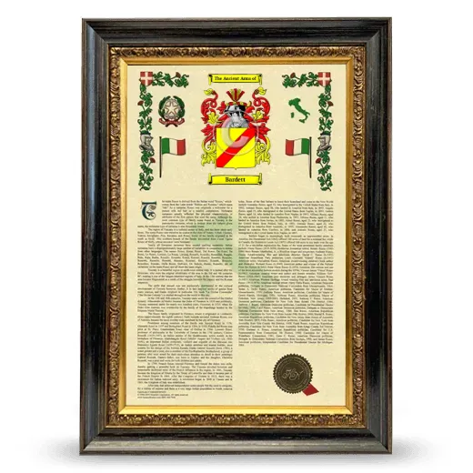 Bardett Armorial History Framed - Heirloom