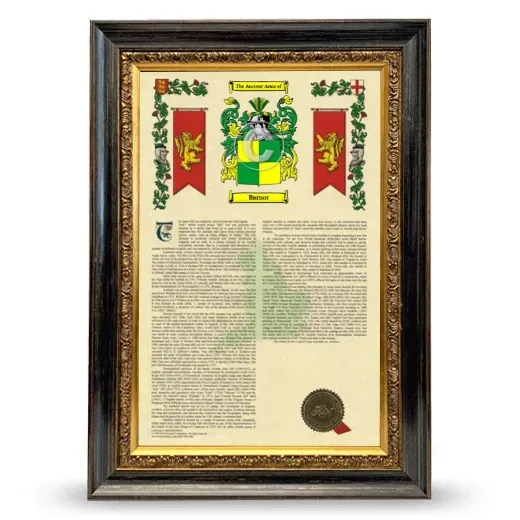 Barnor Armorial History Framed - Heirloom