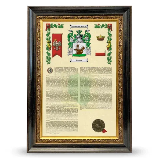 Bartos Armorial History Framed - Heirloom