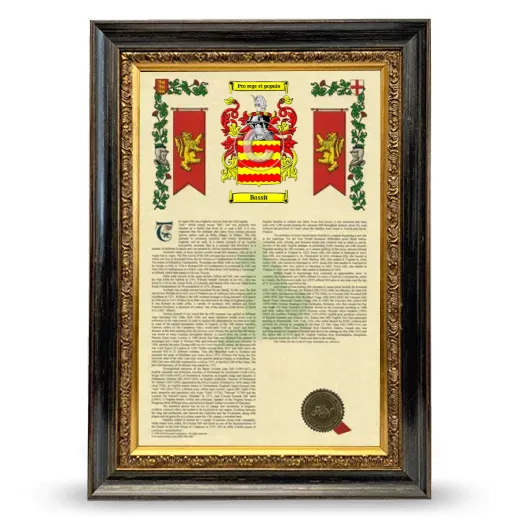 Bassit Armorial History Framed - Heirloom
