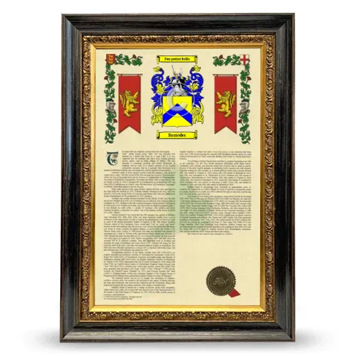 Basteder Armorial History Framed - Heirloom