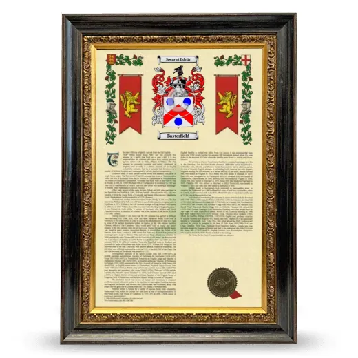 Basterfield Armorial History Framed - Heirloom