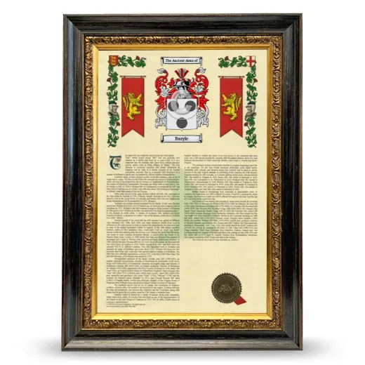 Basyle Armorial History Framed - Heirloom
