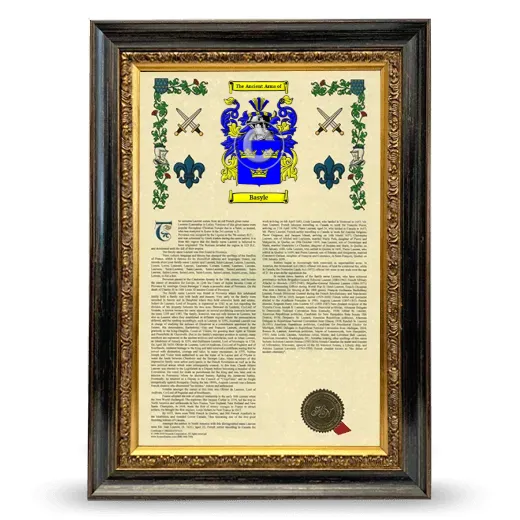 Basyle Armorial History Framed - Heirloom