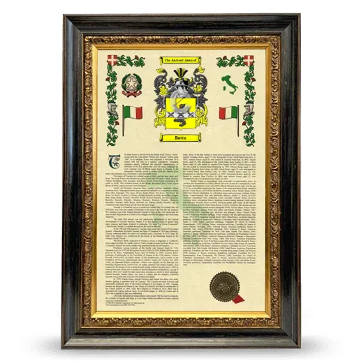 Batta Armorial History Framed - Heirloom