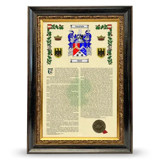 Baud Armorial History Framed - Heirloom