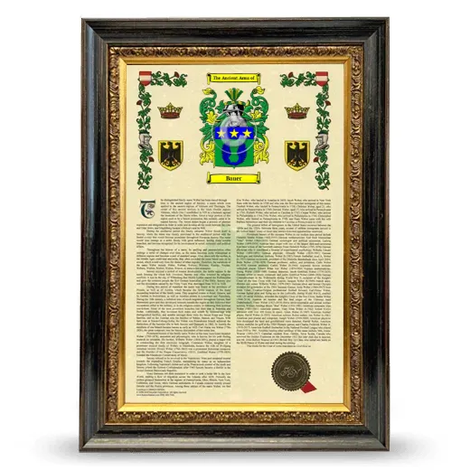 Bauer Armorial History Framed - Heirloom