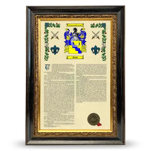 Baum Armorial History Framed - Heirloom