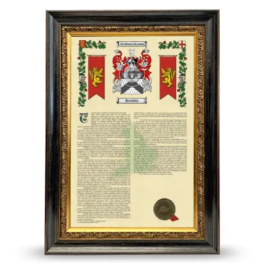 Baverley Armorial History Framed - Heirloom