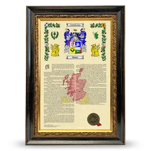 Baway Armorial History Framed - Heirloom