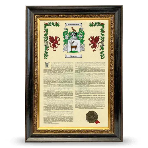 Bawene Armorial History Framed - Heirloom
