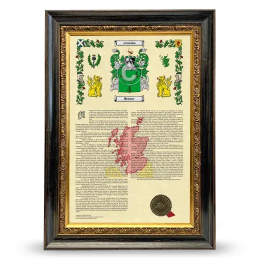 Beauer Armorial History Framed - Heirloom