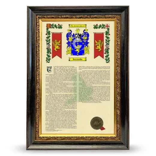 Beaumolm Armorial History Framed - Heirloom