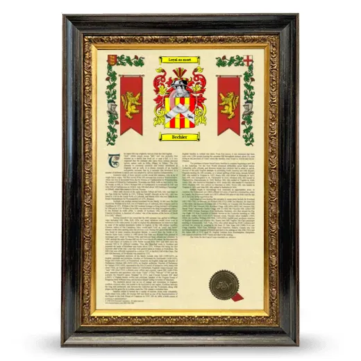 Bechier Armorial History Framed - Heirloom