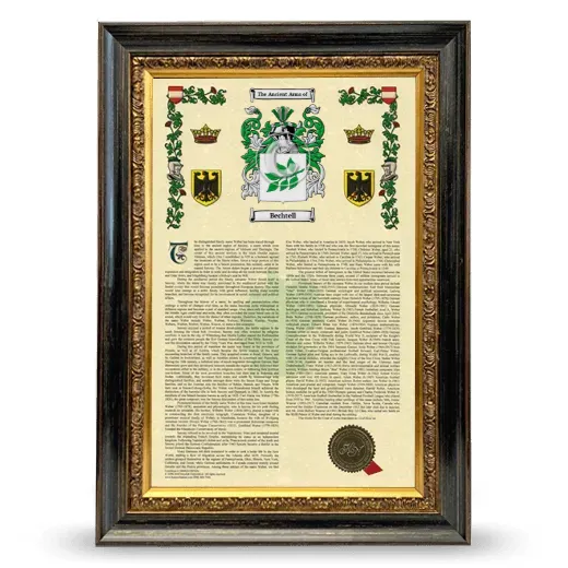 Bechtell Armorial History Framed - Heirloom