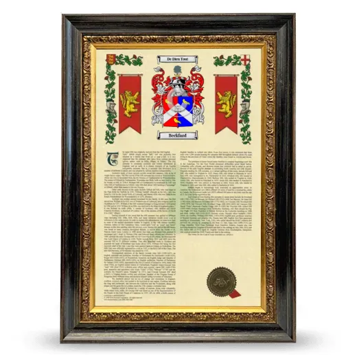 Beckfard Armorial History Framed - Heirloom