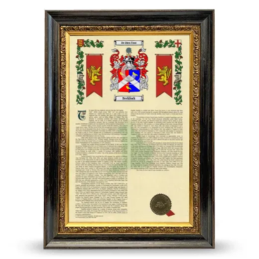 Beckfork Armorial History Framed - Heirloom