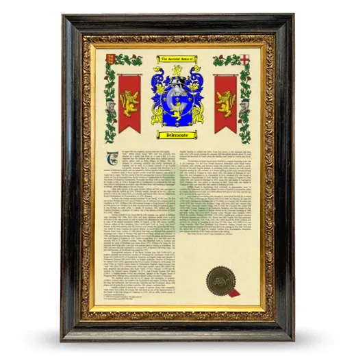 Belemonte Armorial History Framed - Heirloom