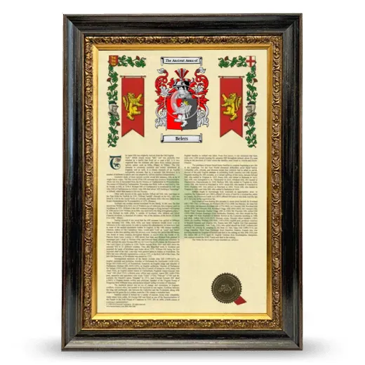 Belers Armorial History Framed - Heirloom