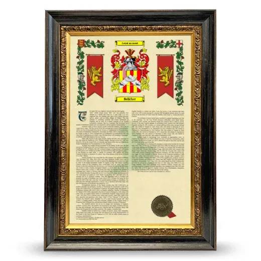 Belicher Armorial History Framed - Heirloom