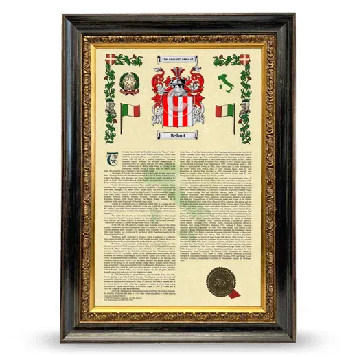 Bellani Armorial History Framed - Heirloom