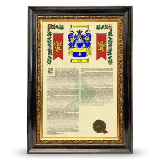 Belle Armorial History Framed - Heirloom