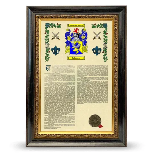 Bellenger Armorial History Framed - Heirloom