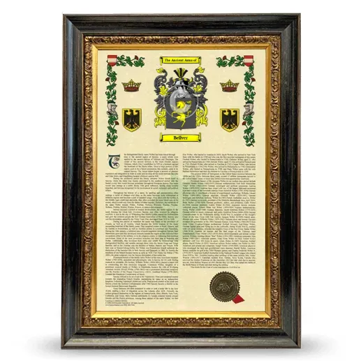 Bellver Armorial History Framed - Heirloom