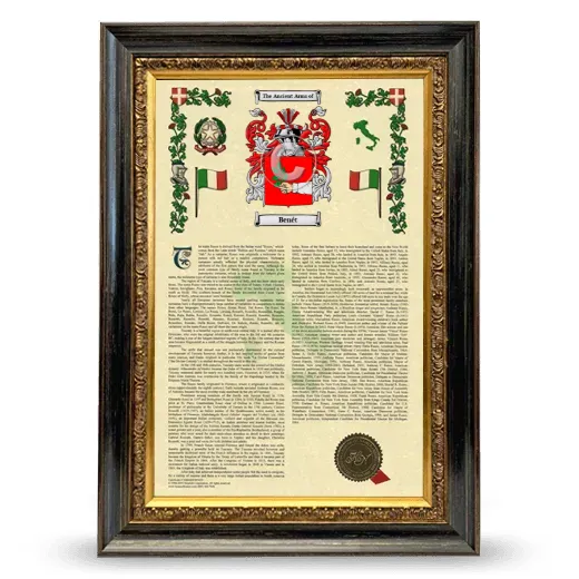 Benét Armorial History Framed - Heirloom