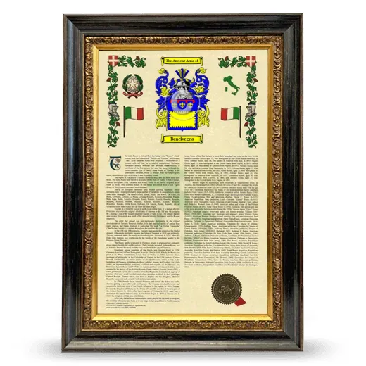 Bencivegna Armorial History Framed - Heirloom