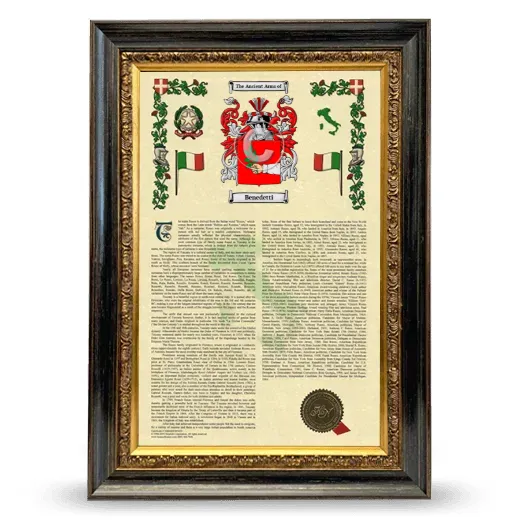 Benedetti Armorial History Framed - Heirloom