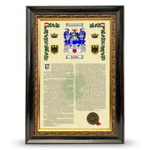 Benedict Armorial History Framed - Heirloom