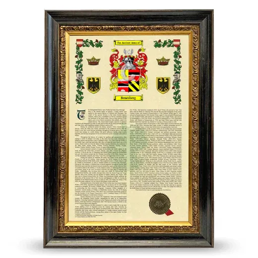 Benesberg Armorial History Framed - Heirloom