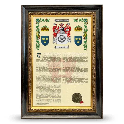 Bergvall Armorial History Framed - Heirloom