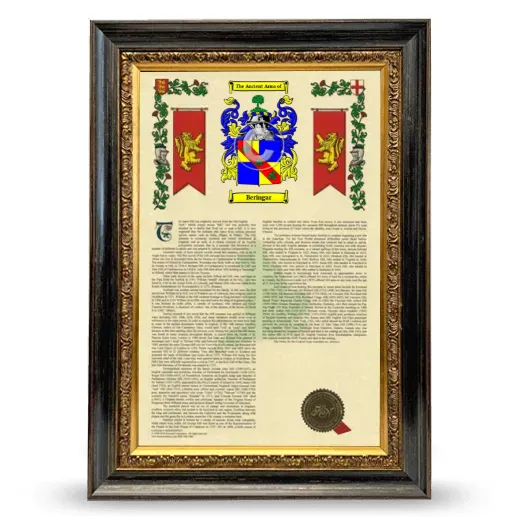Beringar Armorial History Framed - Heirloom