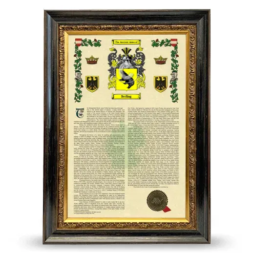 Berling Armorial History Framed - Heirloom