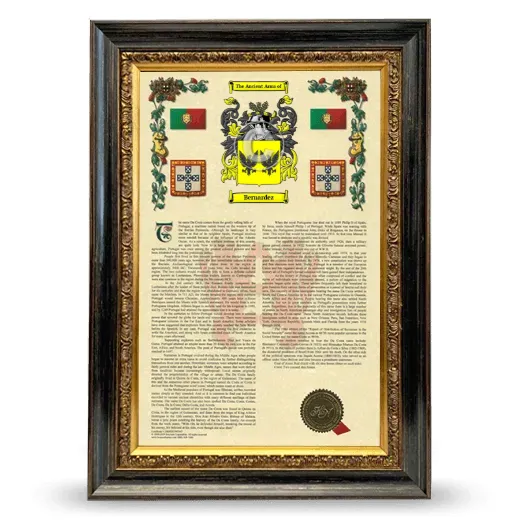 Bernardez Armorial History Framed - Heirloom