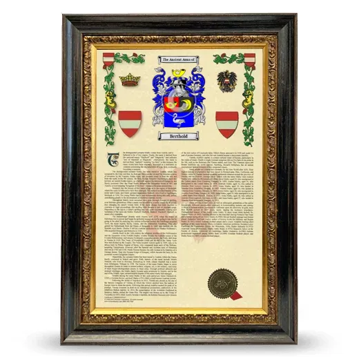 Berthold Armorial History Framed - Heirloom