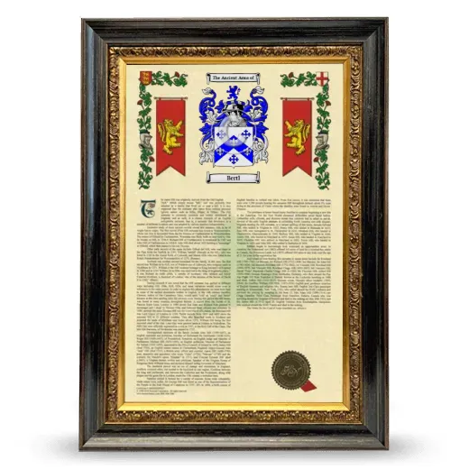 Bertl Armorial History Framed - Heirloom