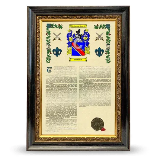Bertrand Armorial History Framed - Heirloom
