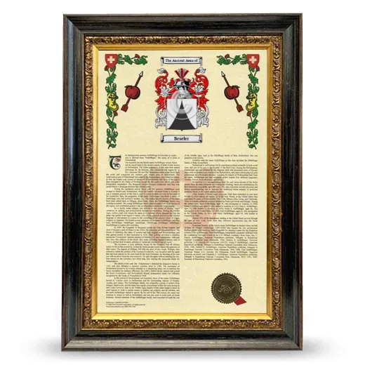 Beseler Armorial History Framed - Heirloom