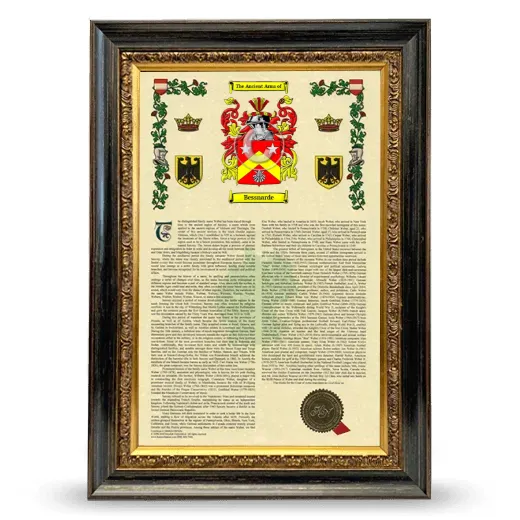 Bessnarde Armorial History Framed - Heirloom