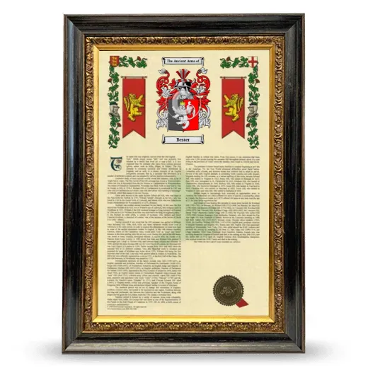 Bester Armorial History Framed - Heirloom