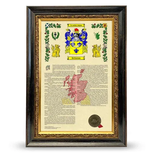 Bethurum Armorial History Framed - Heirloom
