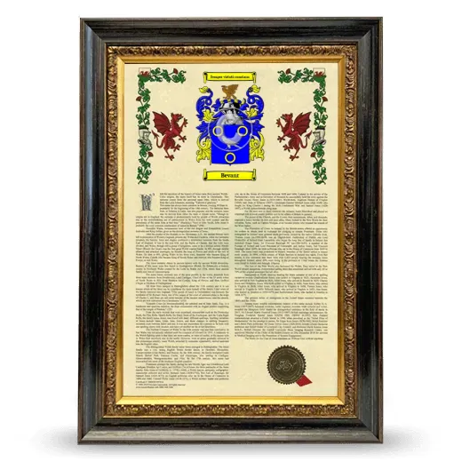 Bevant Armorial History Framed - Heirloom