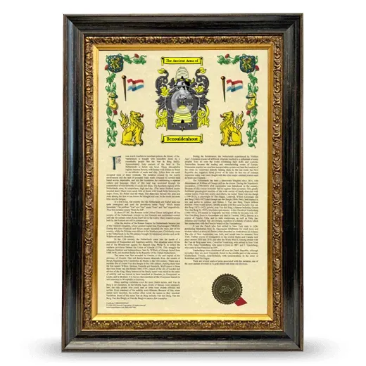 Bezouidenhout Armorial History Framed - Heirloom