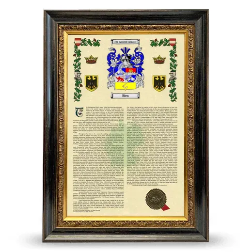 Bien Armorial History Framed - Heirloom