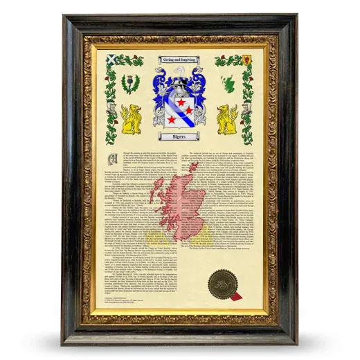 Bigers Armorial History Framed - Heirloom